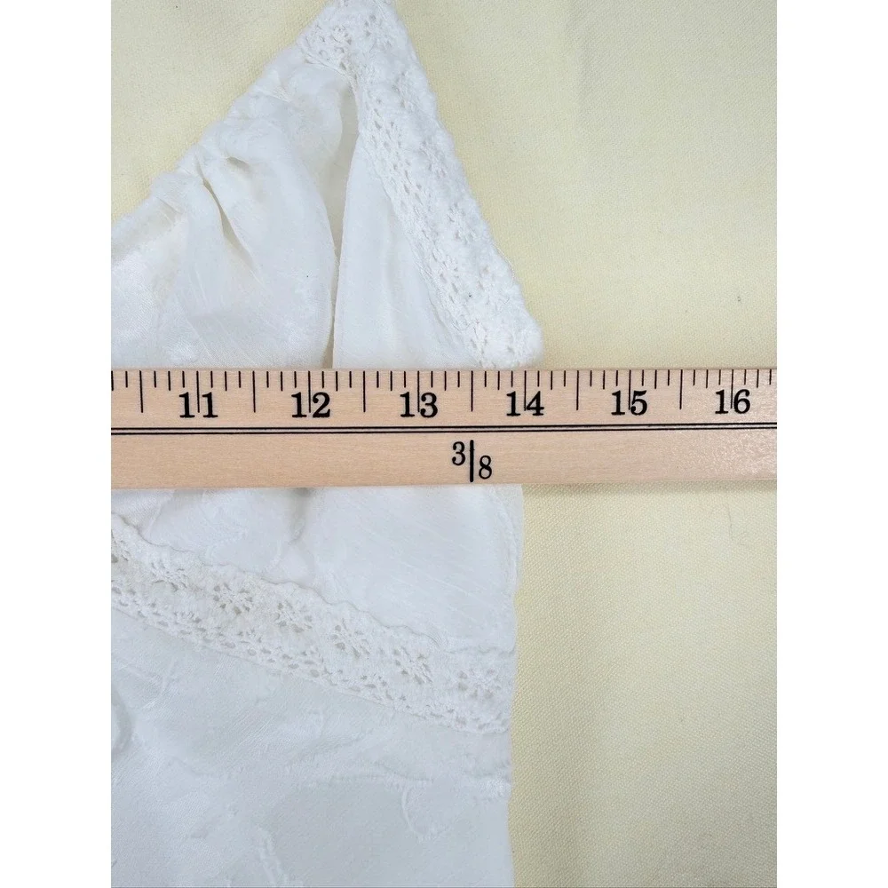 Princess Polly Floral Devore Lace Trim Mini Dress Size 8 White LIKE NEW - Picture 7 of 16